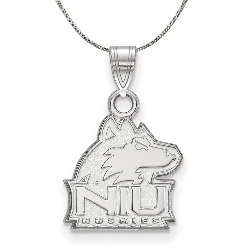 Sterling Silver Northern Illinois U Small Necklace - 24 Inch